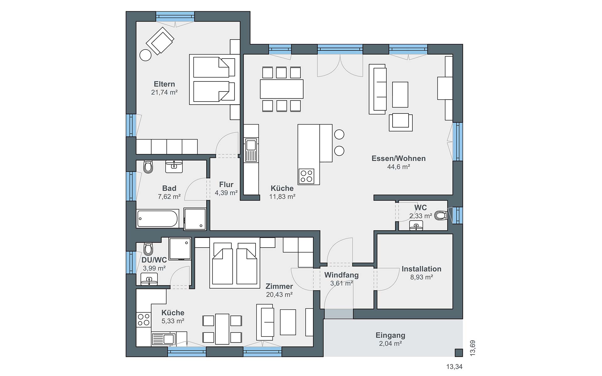 Erdgeschoss myLife 402 von WeberHaus GmbH & Co. KG