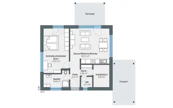 Grundriss Bungalow newLife Bungalow von WeberHaus