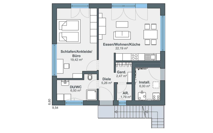 WeberHaus - Musterhaus newLife zweigeschossig Erdgeschoss