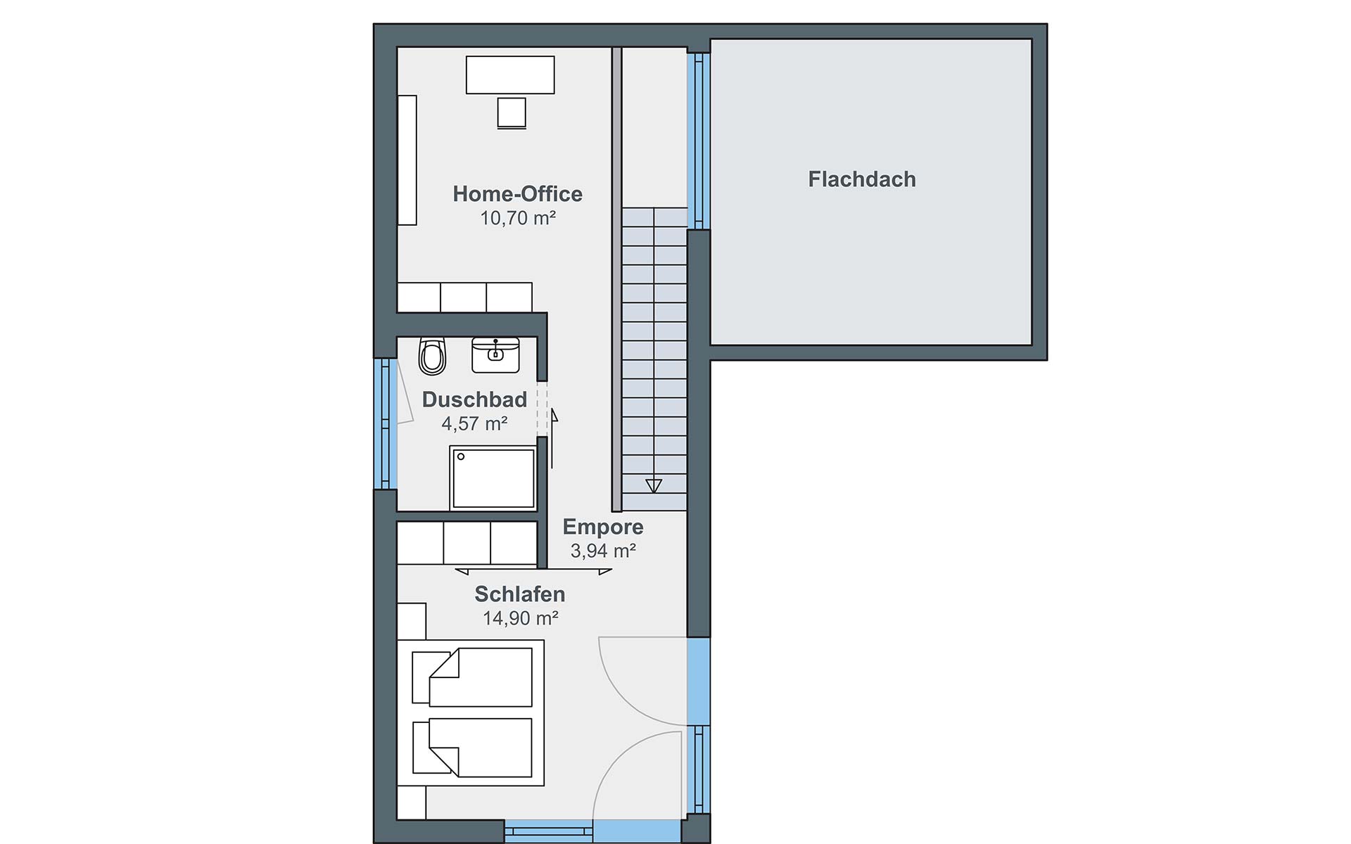 Obergeschoss Option mit Anbaumodul von WeberHaus GmbH & Co. KG