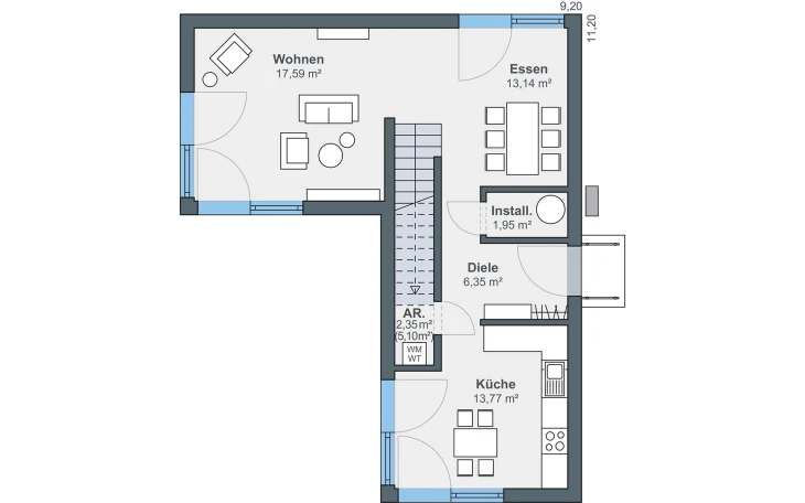 WeberHaus - Musterhaus Option mit Anbaumodul Erdgeschoss