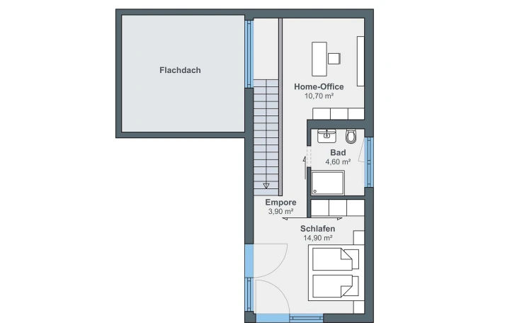 WeberHaus - Musterhaus Option mit Anbaumodul Obergeschoss