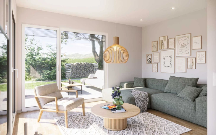 WeberHaus - Musterhaus Option Bungalow mit Satteldach offen bis First