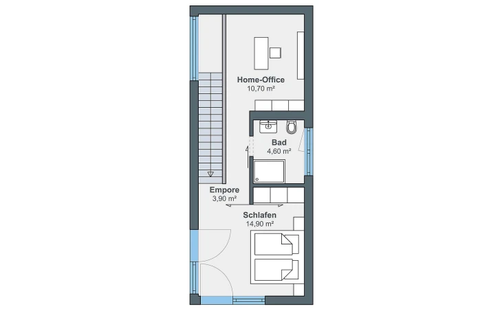 WeberHaus - Musterhaus Option zweigeschossig Obergeschoss