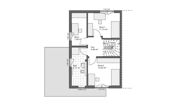 White&Black - Musterhaus White&Black 100 Basic C1 Obergeschoss