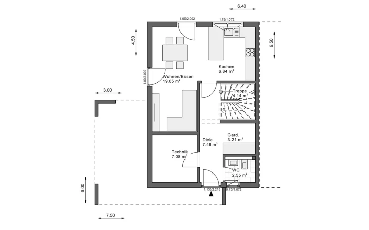 White&Black - Musterhaus White&Black 100 Basic C2 Erdgeschoss