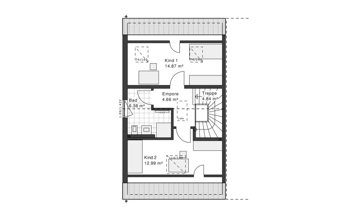 White&Black - Musterhaus White&Black 115 Basic C1 Dachgeschoss
