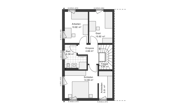 White&Black - Musterhaus White&Black 115 Basic C1 Obergeschoss