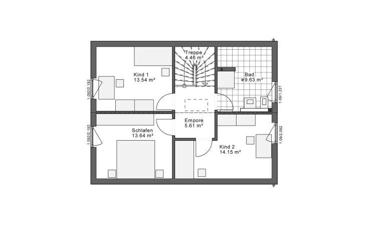 White&Black - Musterhaus White&Black 120 Basic Traufe Obergeschoss