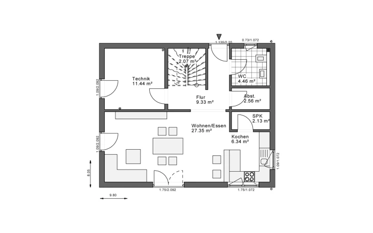 White&Black - Musterhaus White&Black 130 Basic Traufe Erdgeschoss
