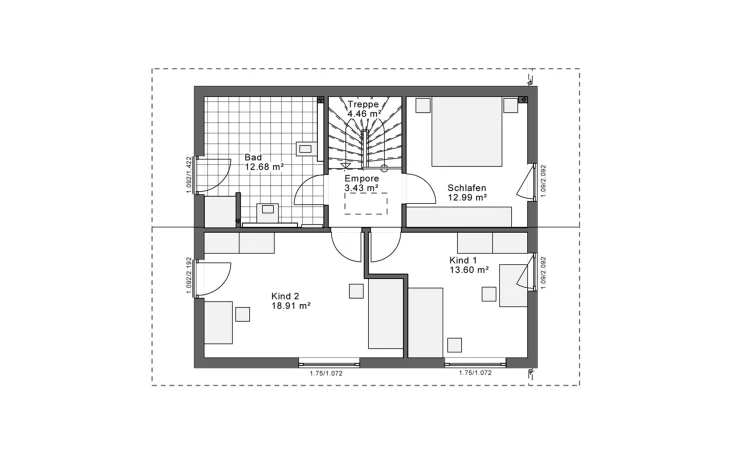 White&Black - Musterhaus White&Black 130 Basic Traufe Obergeschoss