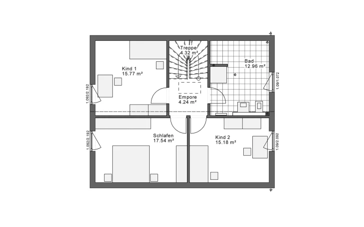 White&Black - Musterhaus White&Black 140 Basic Traufe Obergeschoss