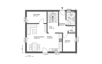 Grundriss Familienhaus White&Black 140 Basic Traufe von White&Black