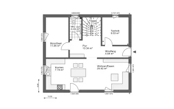 Grundriss Familienhaus White&Black 150 Basic Giebel von White&Black
