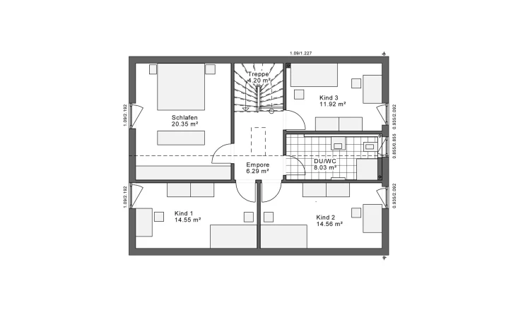 White&Black - Musterhaus White&Black 160 | Concept 1 Obergeschoss