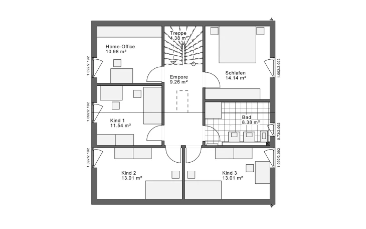 White&Black - Musterhaus White&Black 170 Basic Giebel Obergeschoss