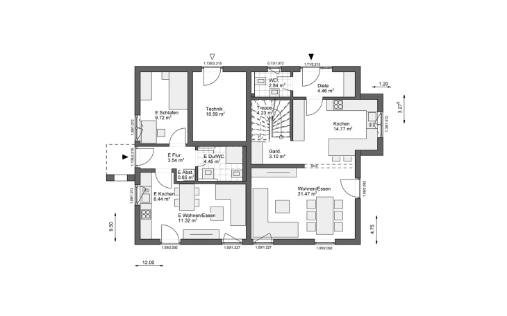 White&Black - Musterhaus White&Black 190 Basic Concept 1 Erdgeschoss