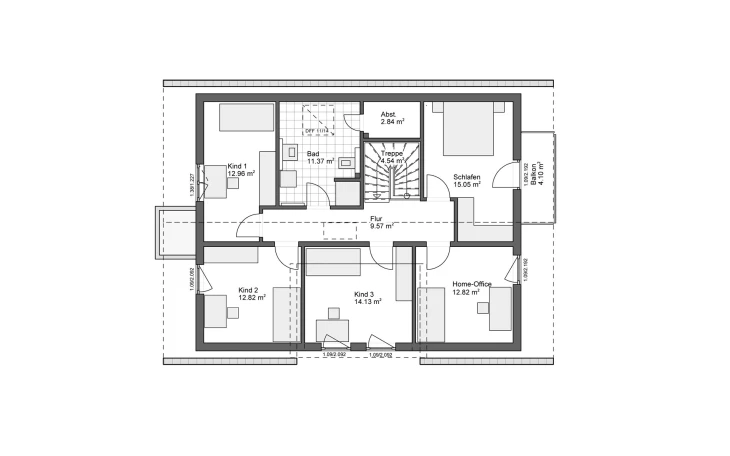White&Black - Musterhaus White&Black 190 Basic Concept 1 Obergeschoss