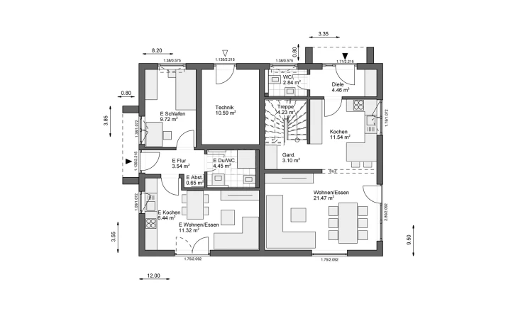 White&Black - Musterhaus White&Black 190 Basic Concept 2 Erdgeschoss