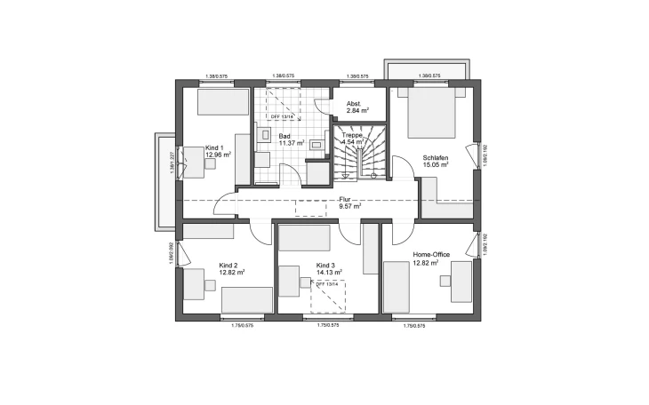 White&Black - Musterhaus White&Black 190 Basic Concept 2 Obergeschoss