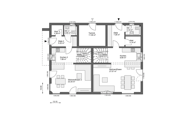 White&Black - Musterhaus White&Black 220 Basic Concept 1 Erdgeschoss