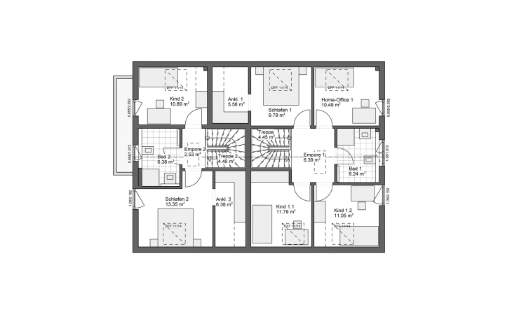 White&Black - Musterhaus White&Black 220 Basic Concept 1 Obergeschoss