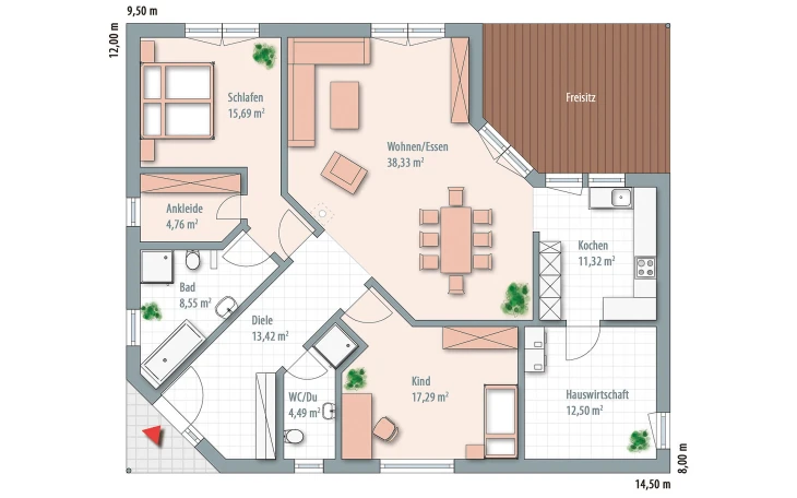 Wolf-Haus - Musterhaus Edition 126 Erdgeschoss