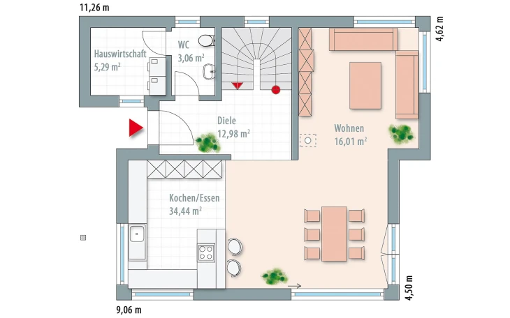 Wolf-Haus - Musterhaus Edition 141 Erdgeschoss