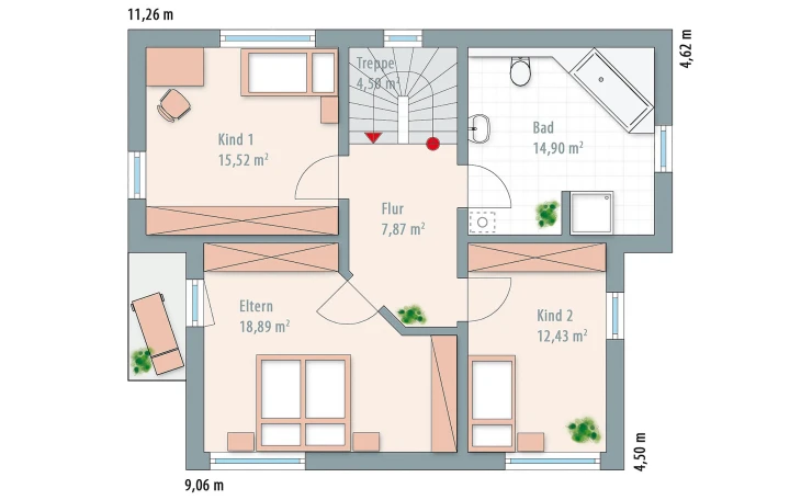 Wolf-Haus - Musterhaus Edition 141 Obergeschoss