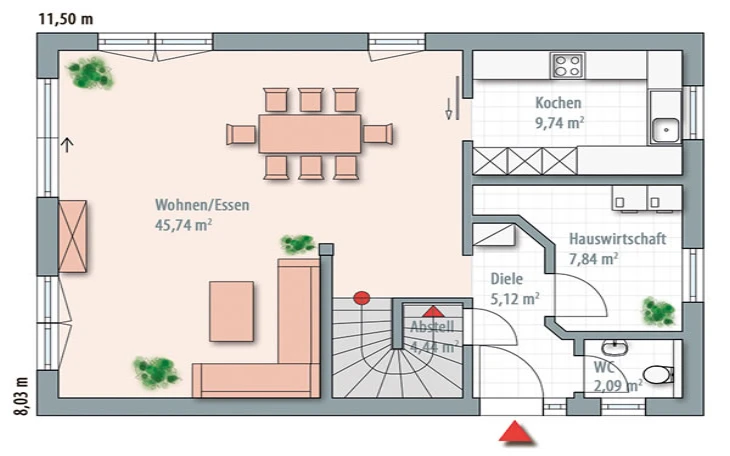 Wolf-Haus - Musterhaus Edition 144 Erdgeschoss