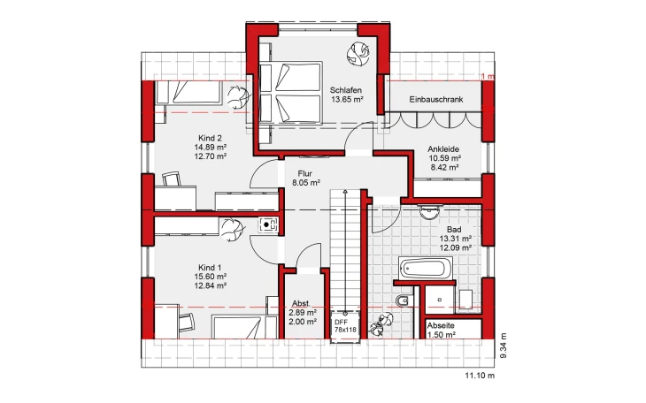 Wolf-Haus - Musterhaus Edition E 168 Dachgeschoss