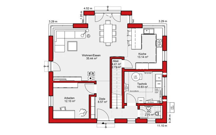 Wolf-Haus - Musterhaus Edition E 168 Erdgeschoss