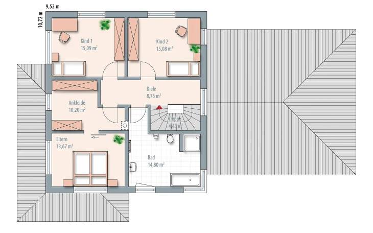 Wolf-Haus - Musterhaus Edition 170 Obergeschoss