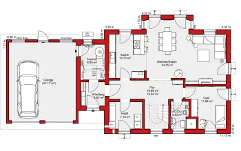 Grundriss Stadtvilla / Villa Edition S 174 von Wolf-Haus