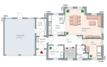 Grundriss Zeltdach Edition 174 von Wolf-Haus