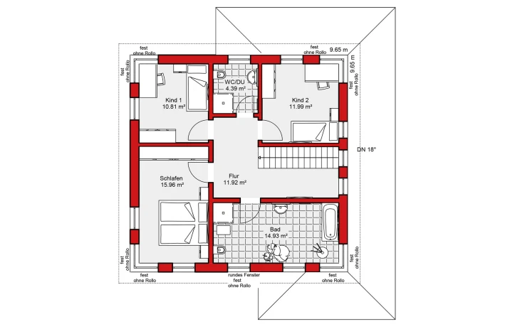 Wolf-Haus - Musterhaus Edition S 156 Obergeschoss