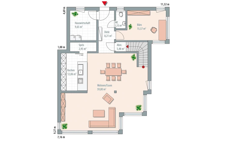 Wolf-Haus - Musterhaus Edition Select 187 Erdgeschoss