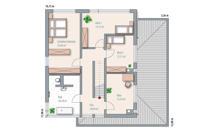 Wolf-Haus - Musterhaus Edition Select 236 Obergeschoss