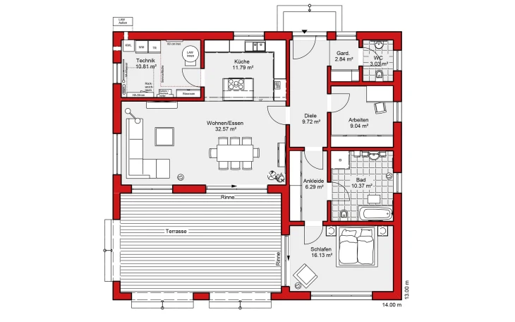 Wolf-Haus - Musterhaus Edition B 113 Erdgeschoss