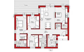 Grundriss Bungalow Edition B 125 von Wolf-Haus