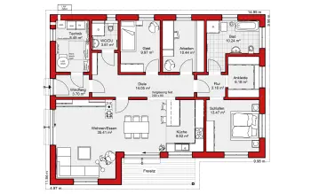 Grundriss Walmdach Edition B 128.2 von Wolf-Haus