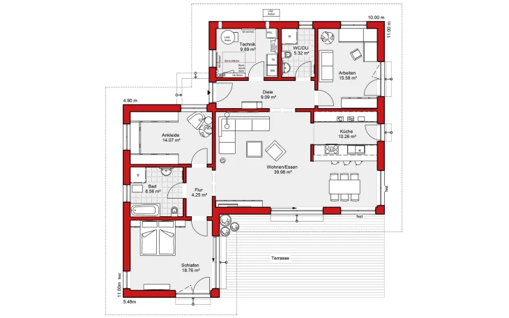 Wolf-Haus - Musterhaus Edition B 136 Erdgeschoss