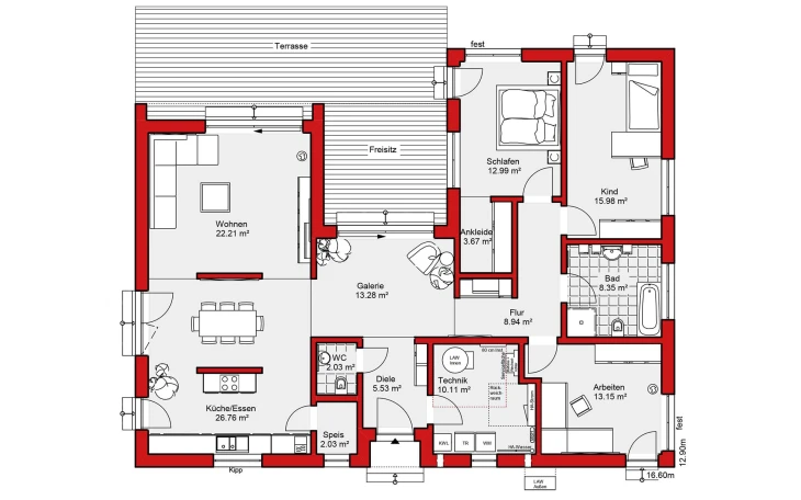 Wolf-Haus - Musterhaus Edition B 145.2 Erdgeschoss