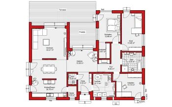 Grundriss Bungalow Edition B 145.2 von Wolf-Haus