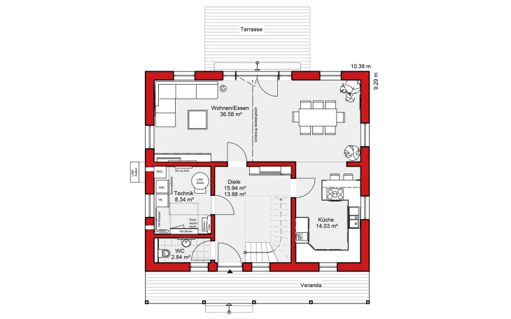 Wolf-Haus - Musterhaus Edition E 148 Erdgeschoss
