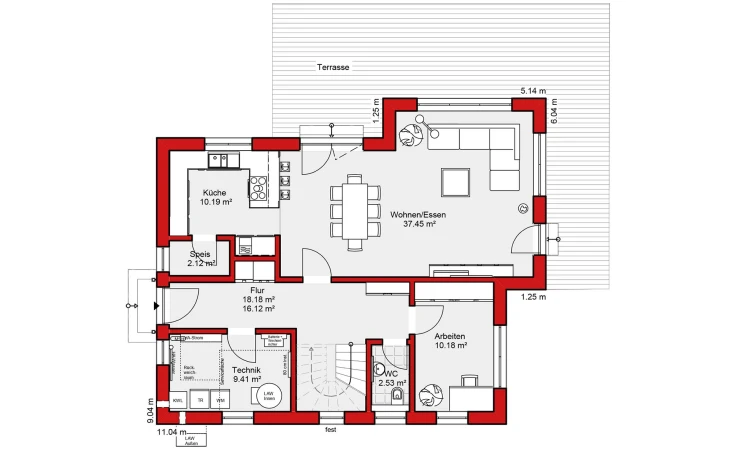 Wolf-Haus - Musterhaus Edition E 165 Erdgeschoss