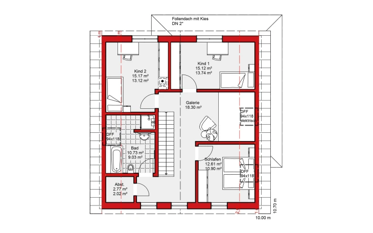 Wolf-Haus - Musterhaus Edition E 178 Dachgeschoss