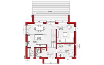 Grundriss Satteldach Edition S 141 von Wolf-Haus