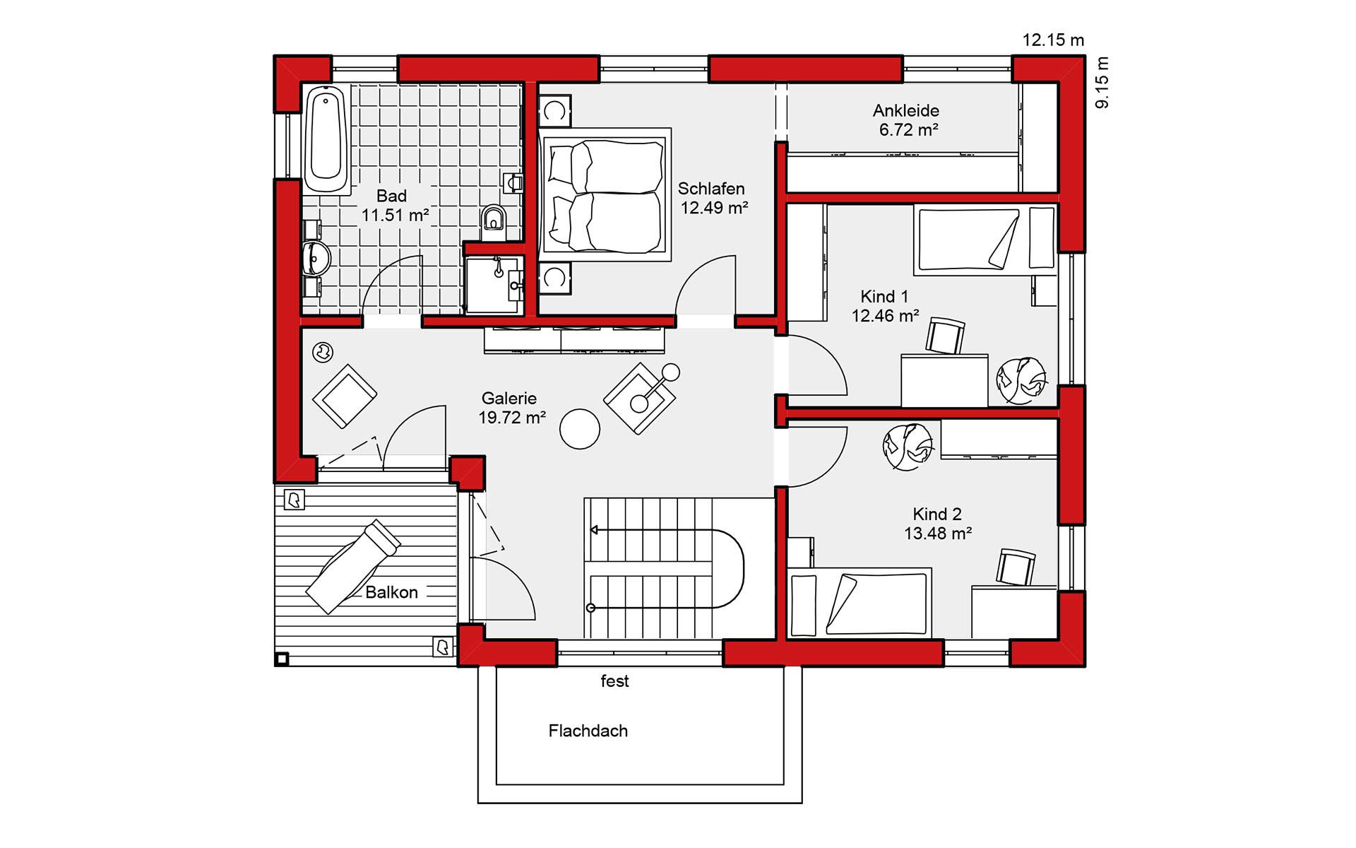 Obergeschoss Edition S 161 von Wolf-Haus-GmbH