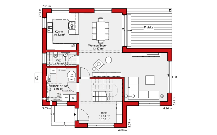 Wolf-Haus - Musterhaus Edition S 161 Erdgeschoss